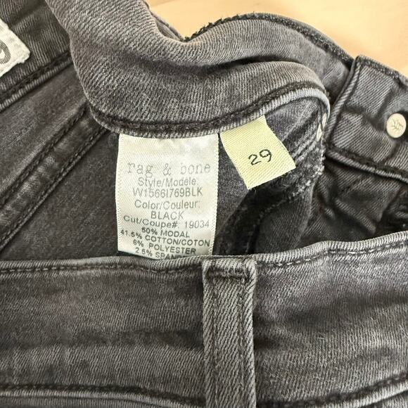 Rag & Bone High Rise Ankle Skinny Denim Jeans in Faded Black, Size 29‎ - Picture 12 of 13